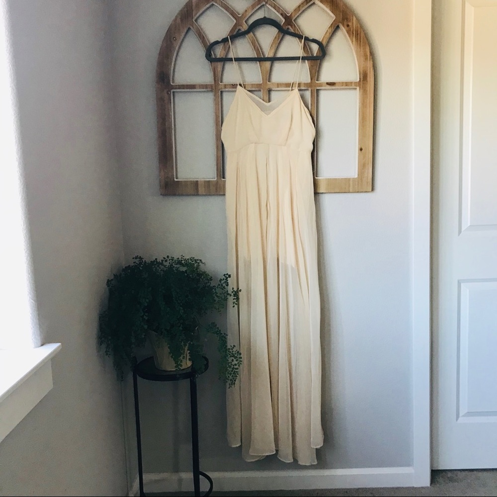 Ivory Religion Chiffon Maxi Dress